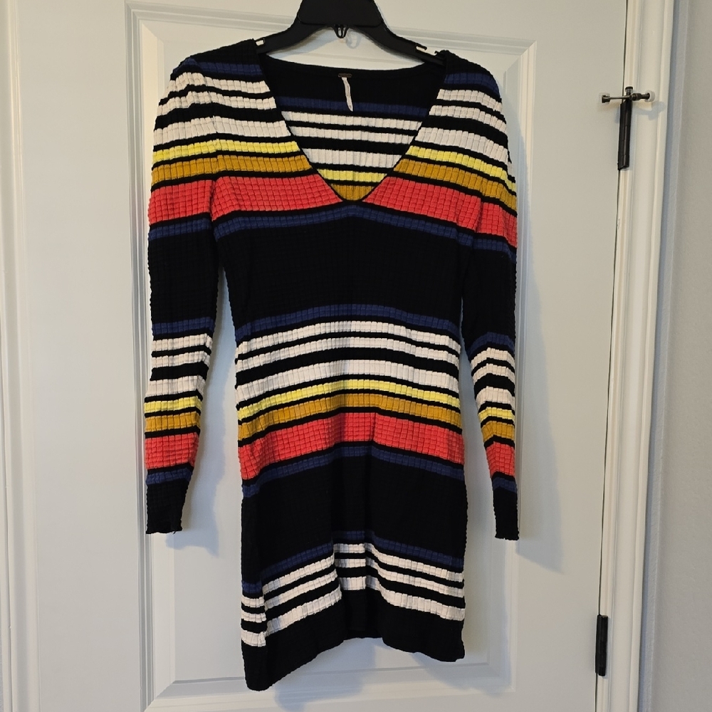 Free People Multicolor Striped Knit Dress. Size XS - Picture 2 of 15